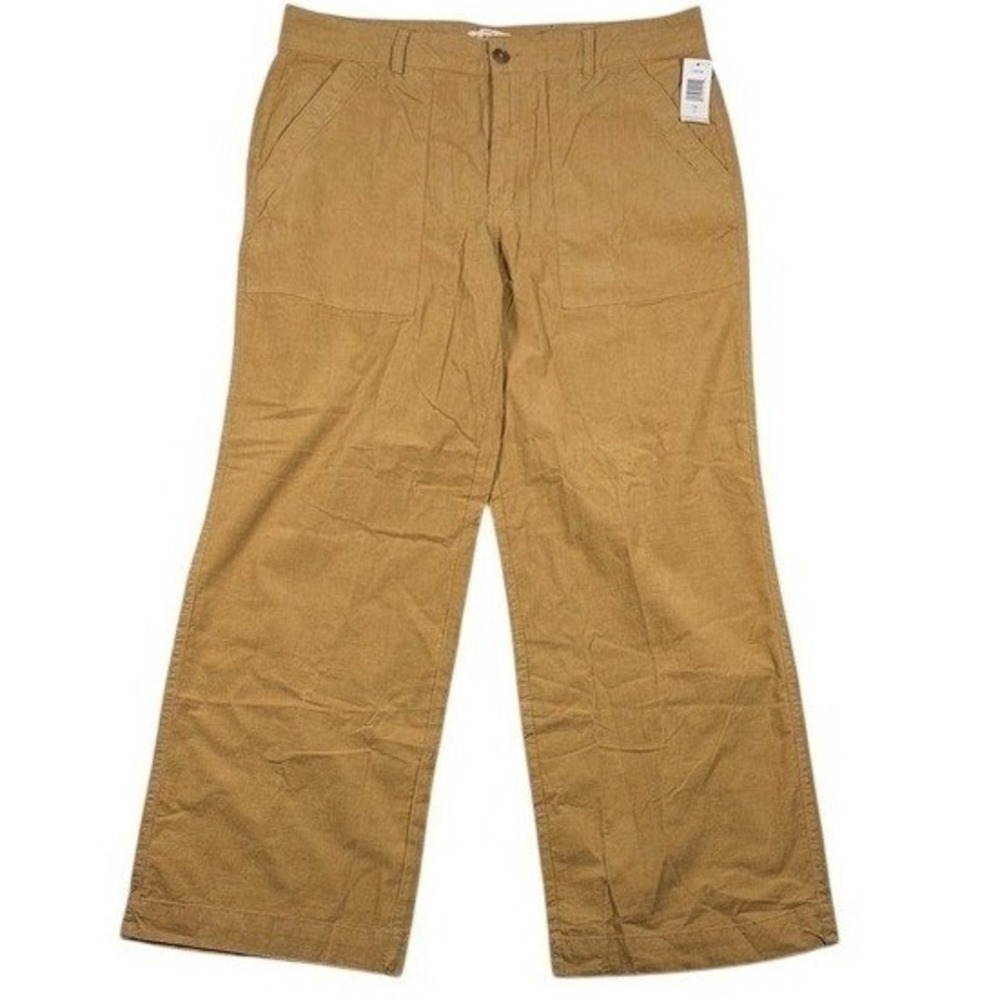 Weatherproof Vintage Womens Tan Corduroy Wide Leg Utility Pants Size 12 NEW‎